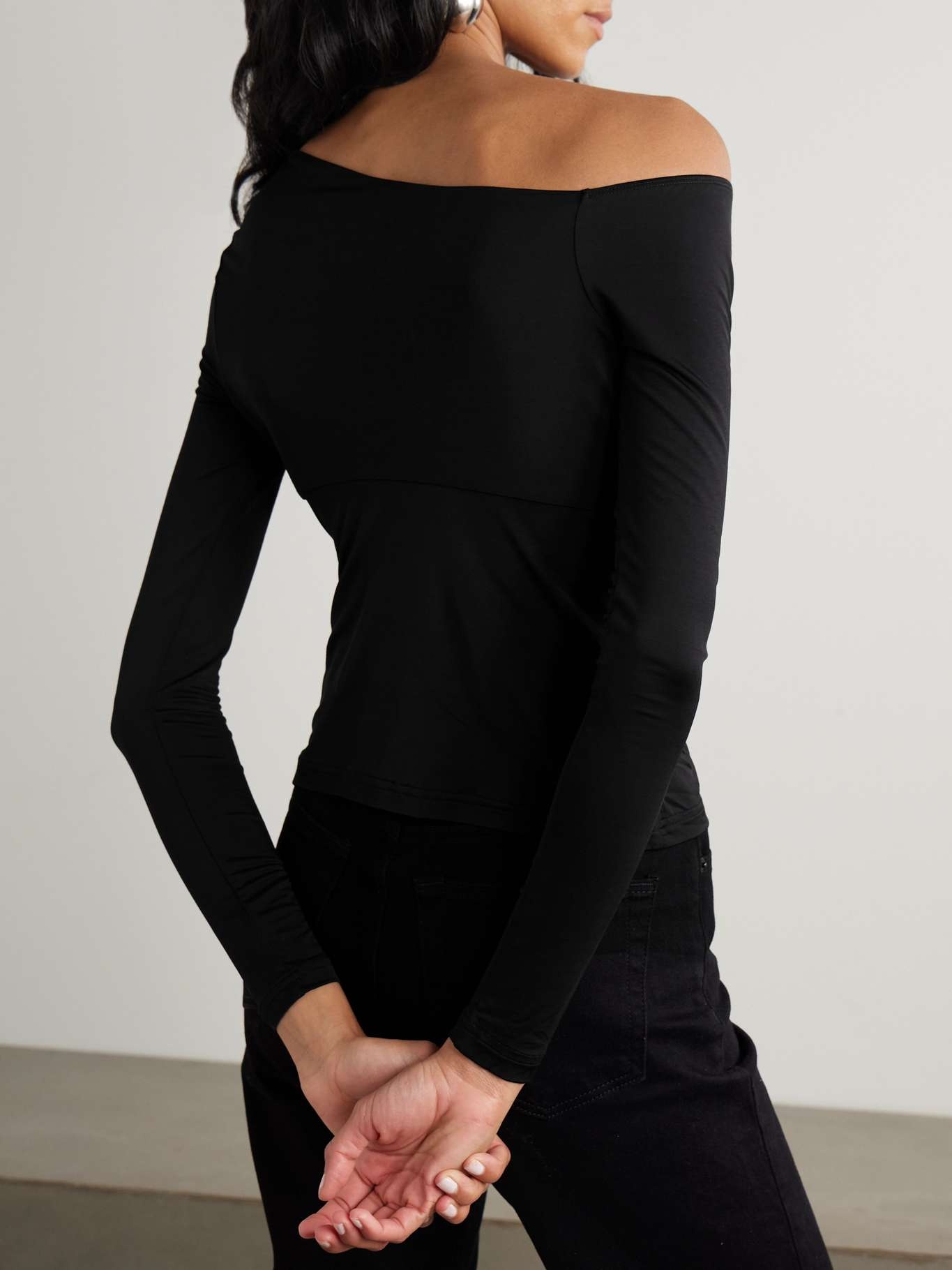 Rosia knotted cutout stretch-jersey top - 3