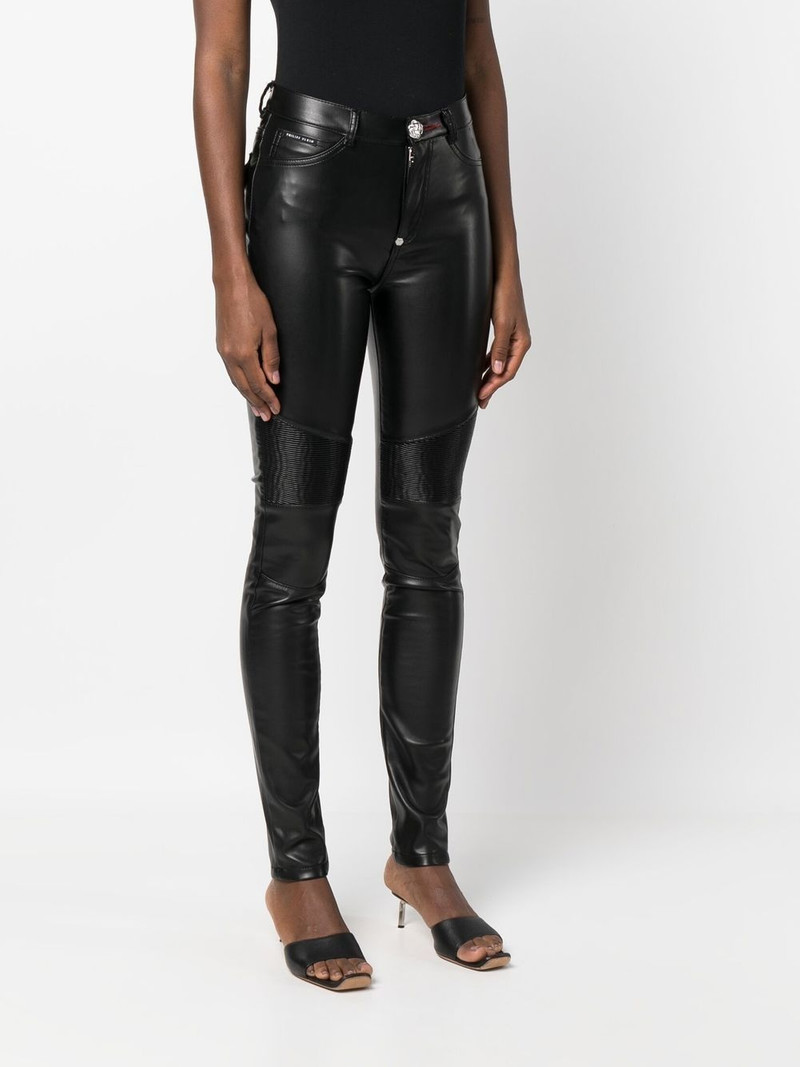 ribbed-knee high-waist leggings 3