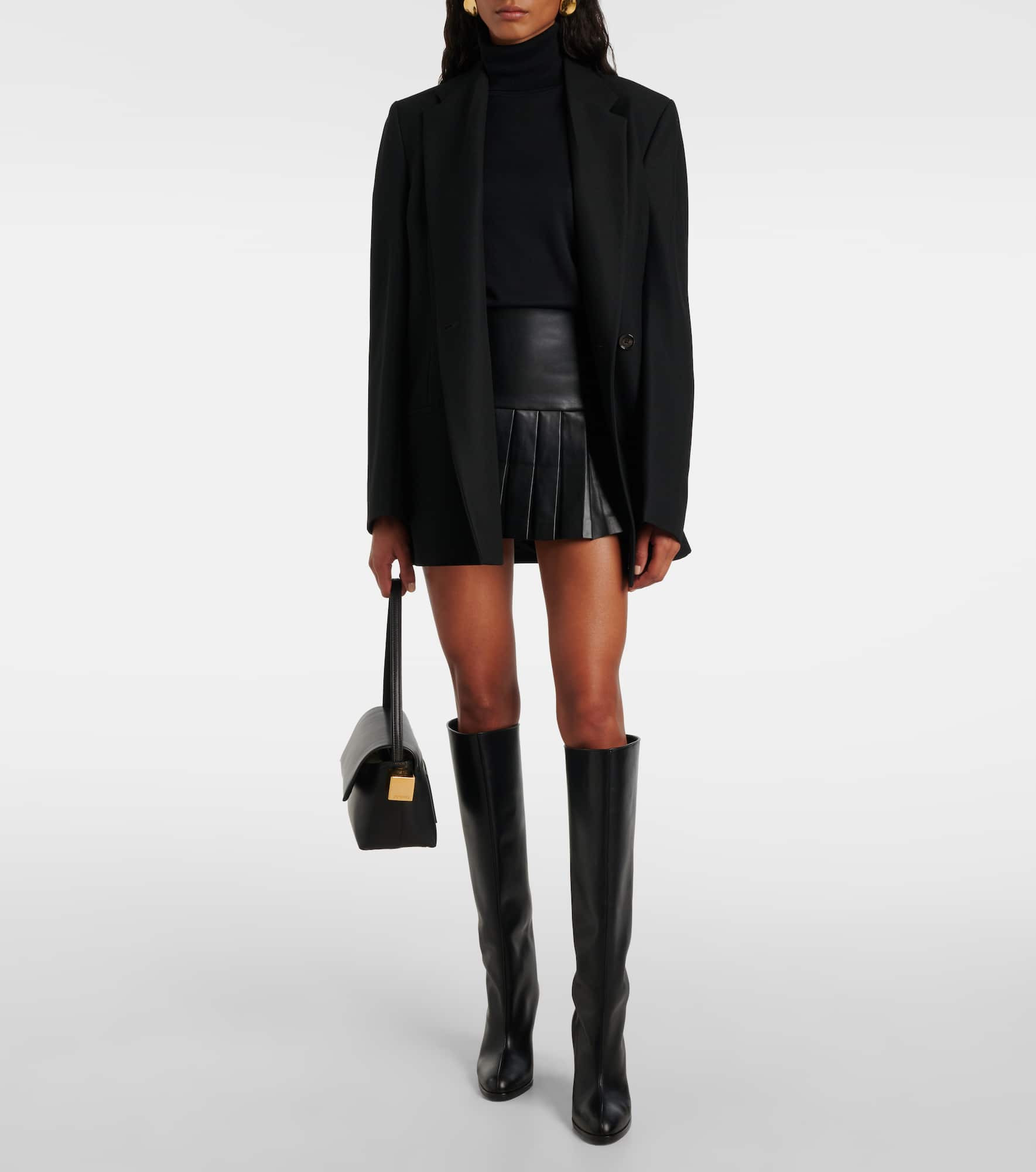 Pleated faux leather miniskirt - 2
