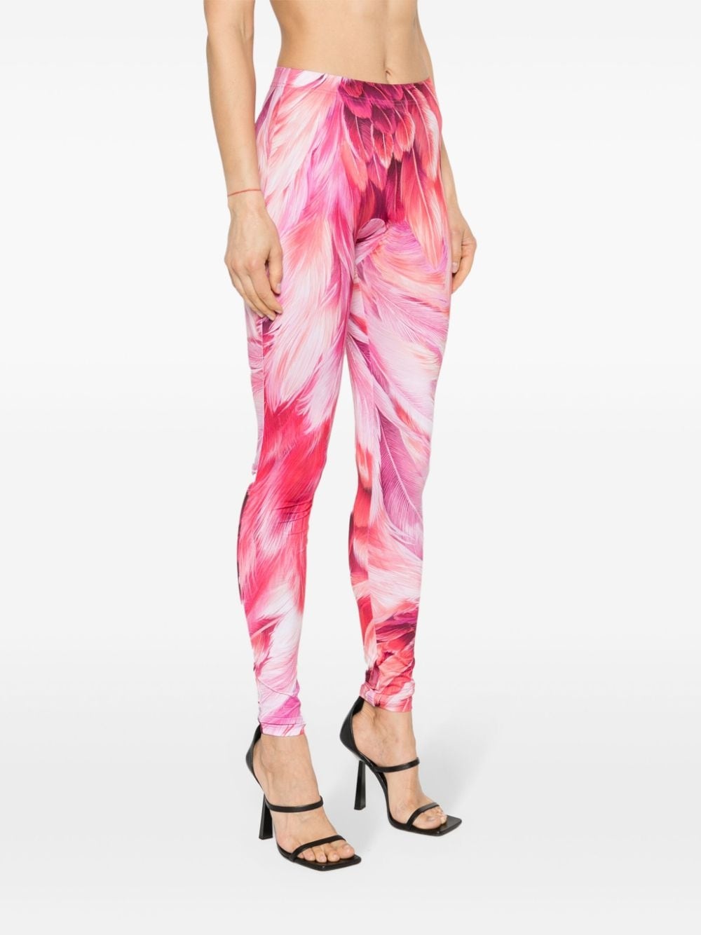 plumage-print leggings - 3
