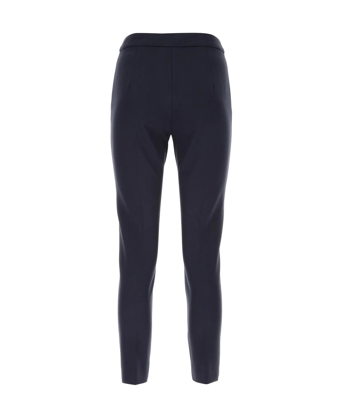 Midnight Blue Stretch Viscose Blend Pegno Pant - 2