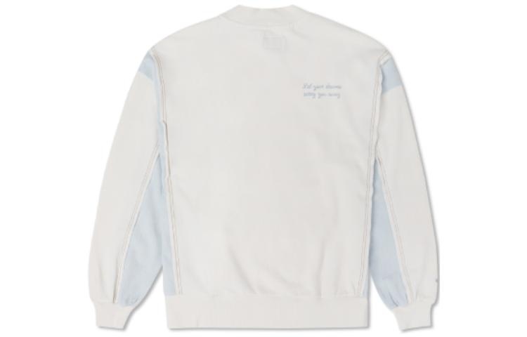 (WMNS) Converse Denim Patchwork Crew Sweatshirt 'White' 10025520-A01 - 2