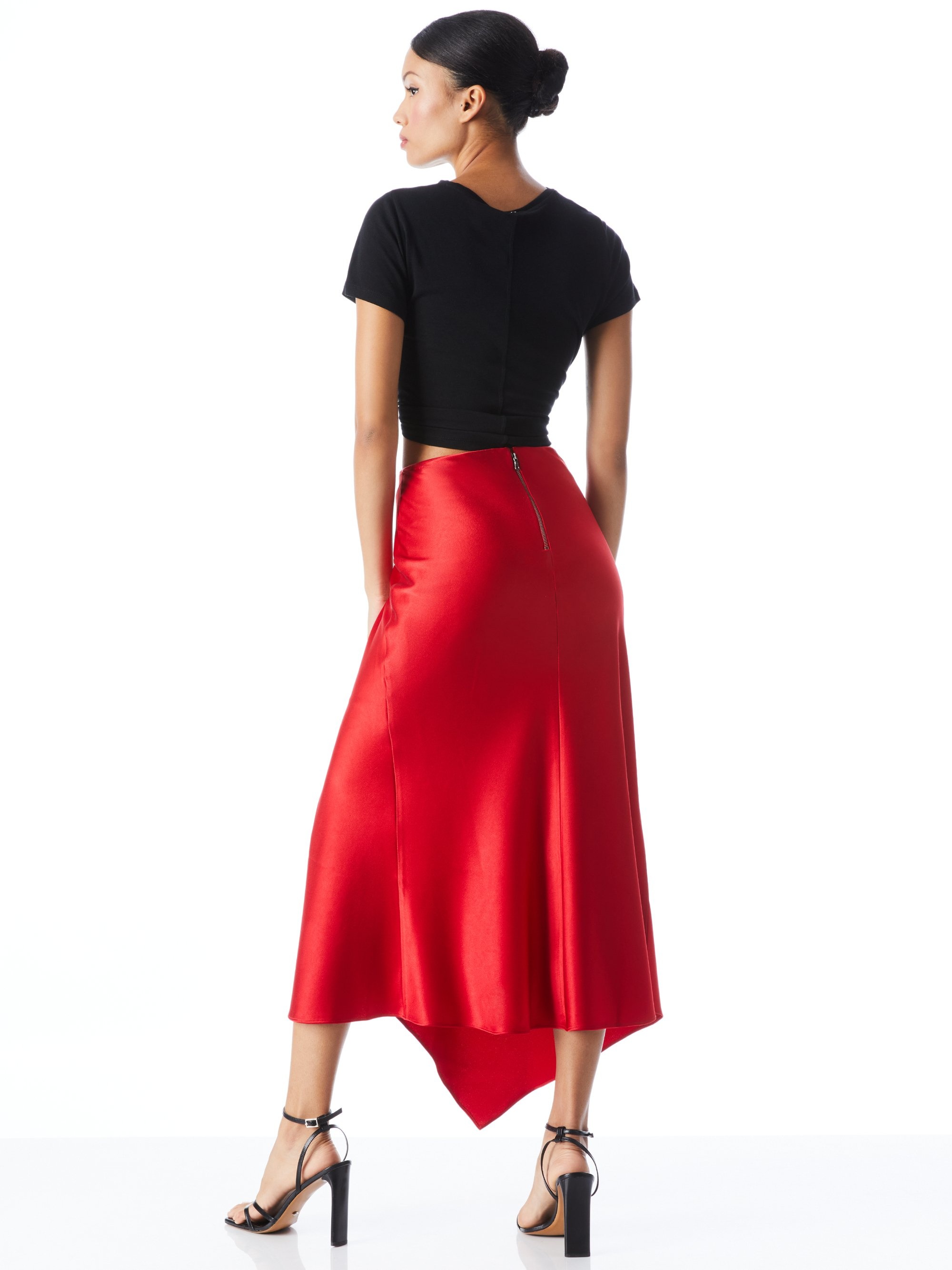 HARMONY DRAPEY ASYMMETRICAL MIDI SKIRT - 3