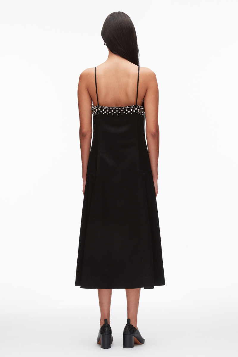 Studded Satin Pleated Cami Midi Dress 5
