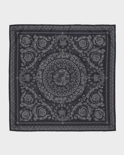 VERSACE Baroque Print Silk Twill Square Scarf outlook
