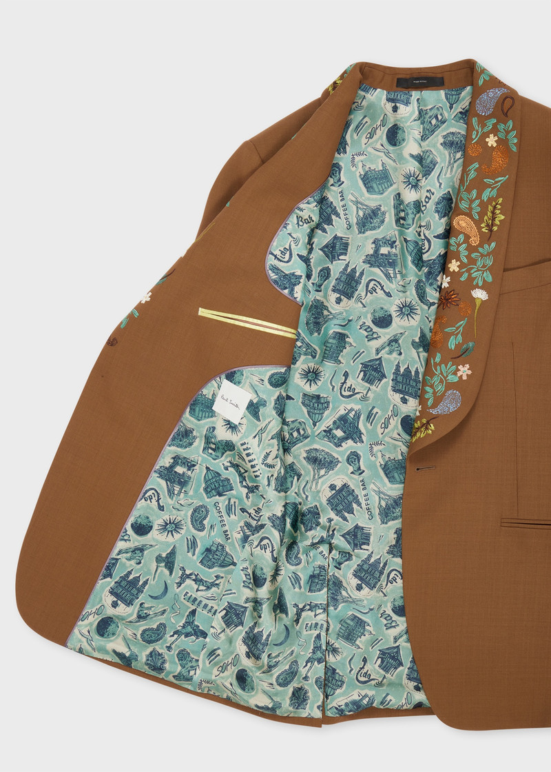 Brown Fresco Wool Embroidered Suit 4