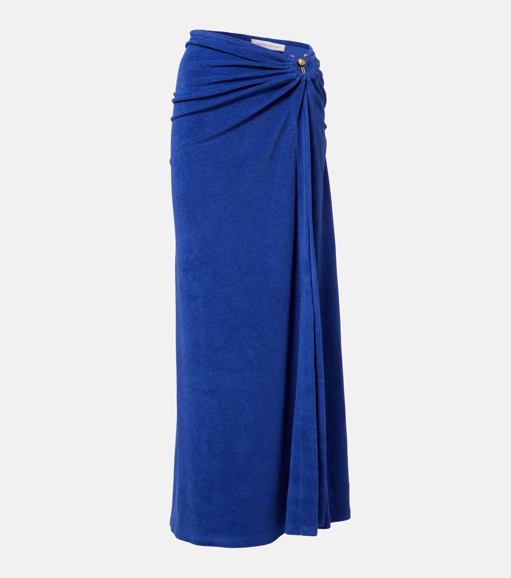 Cotton-blend terry maxi skirt - 1