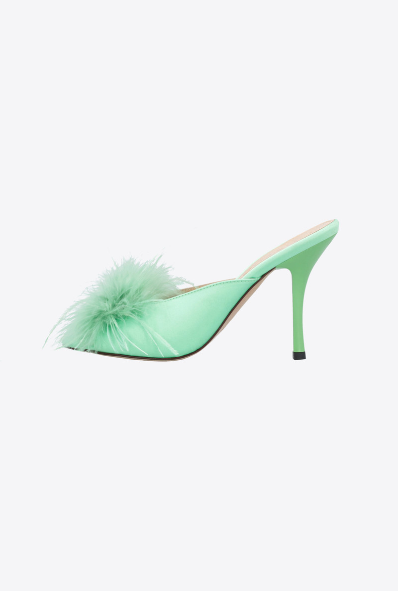 PINKO MULE SANDALS WITH FEATHERS outlook