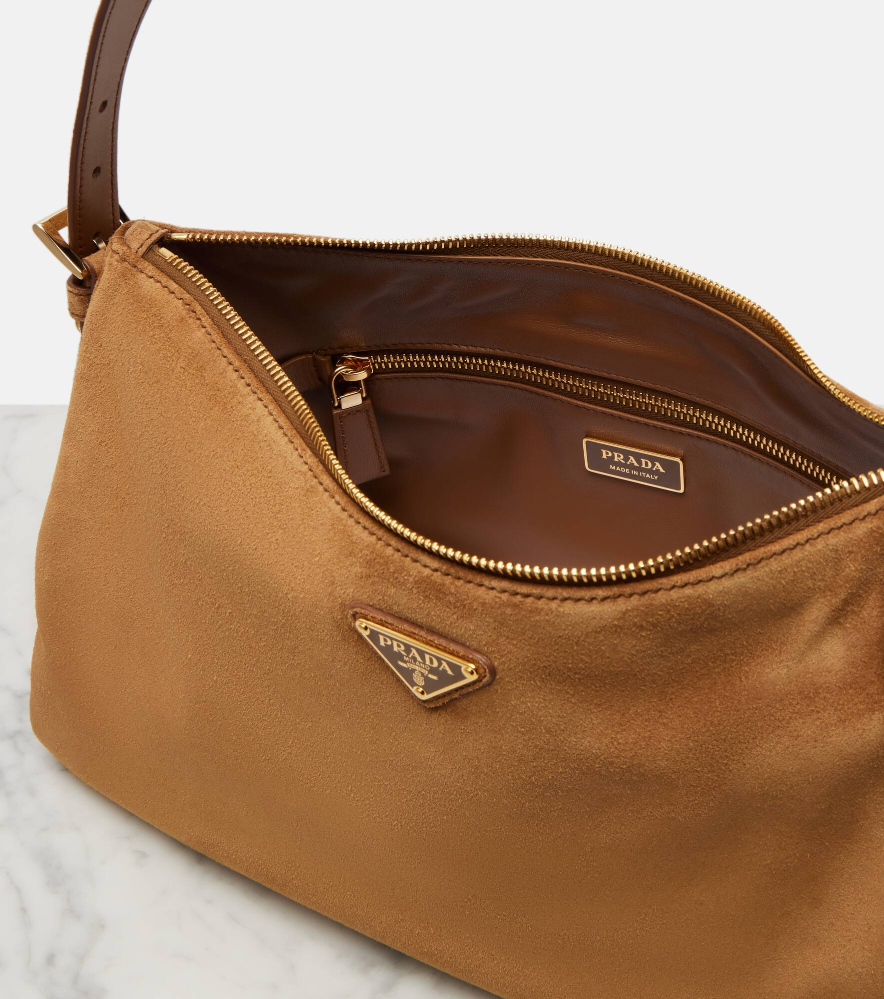 Prada Aimée Medium suede shoulder bag - 3