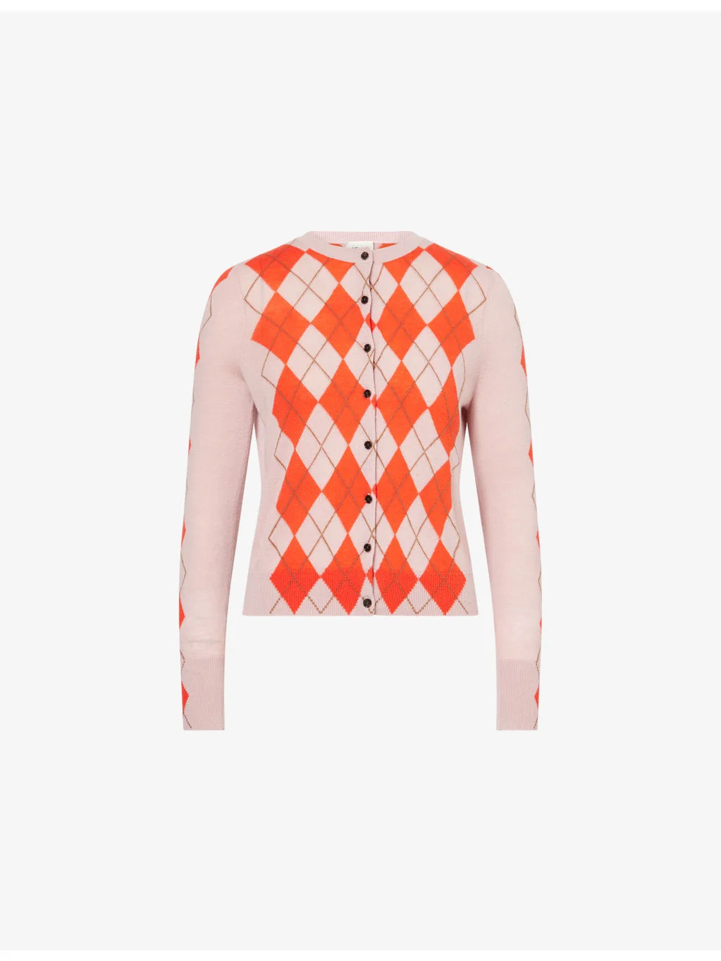 Argyle Knit Merino Wool-Blend Cardigan - 1