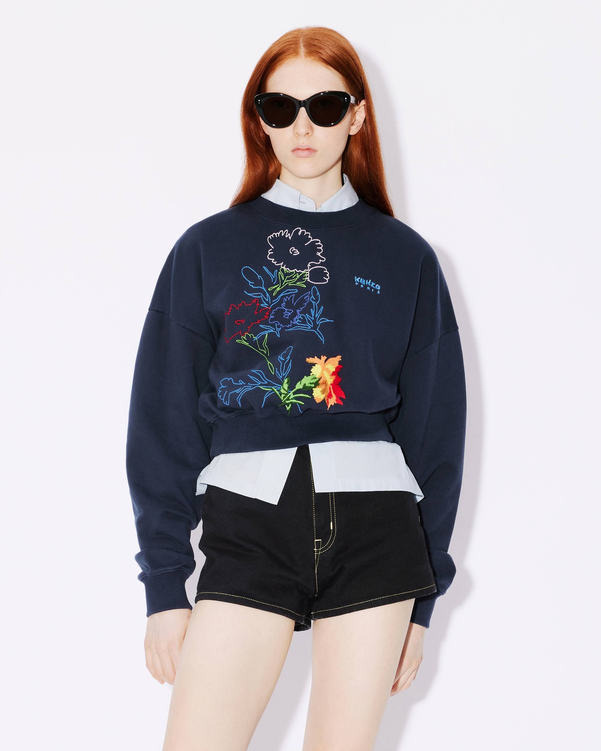 'KENZO Drawn Flowers' embroidered sweatshirt - 3