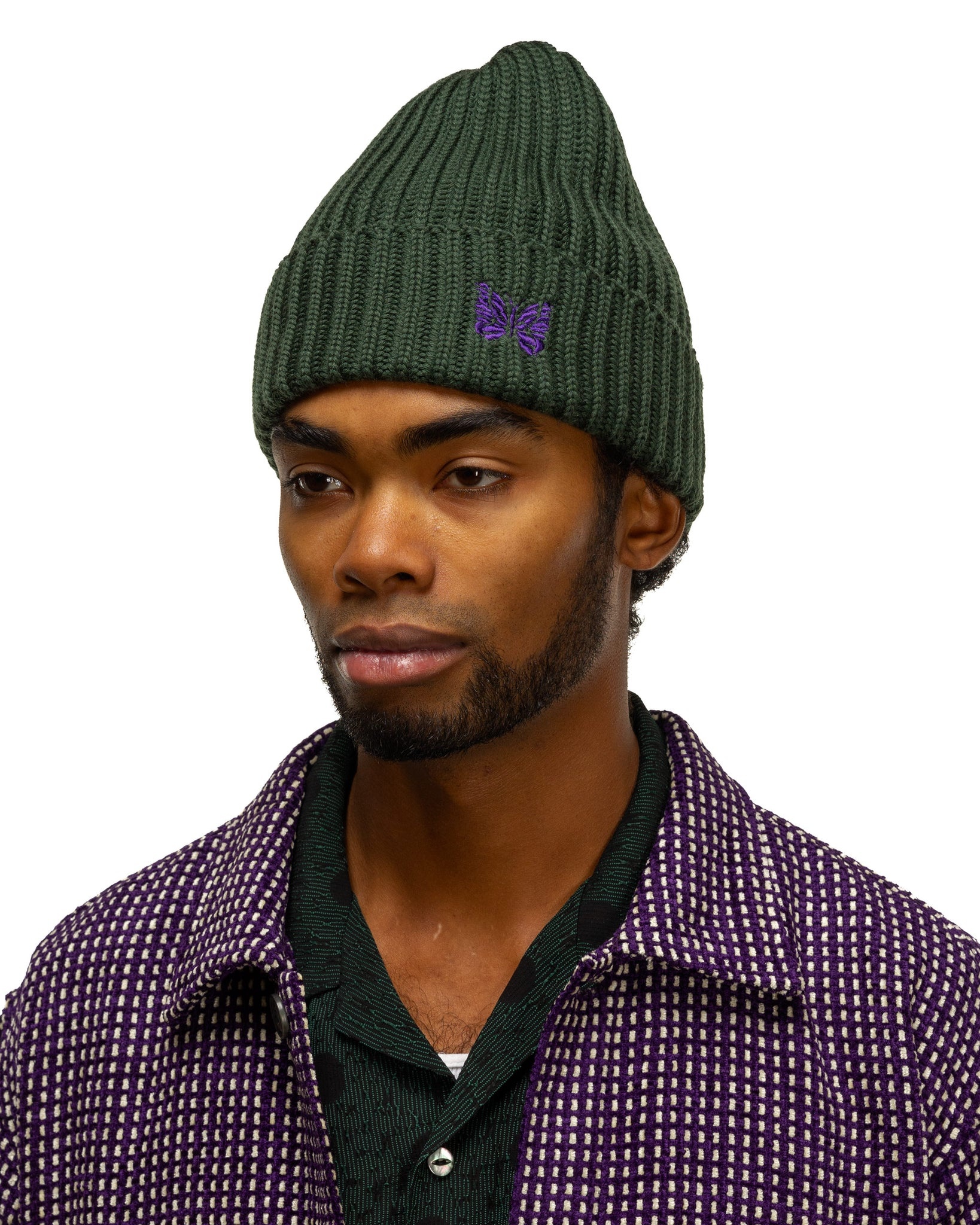 NEEDLES Watch Cap - Merino Wool Green | havenshop | REVERSIBLE