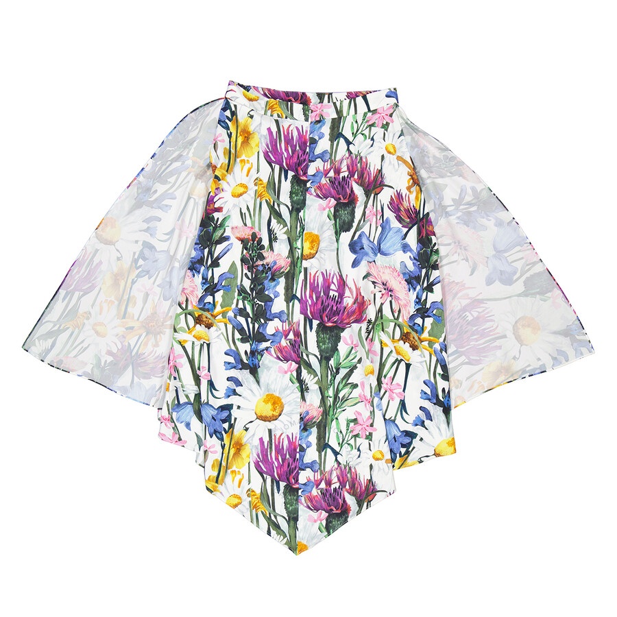 Stella Mccartney Ladies Asymmetric Floral Print Midi Skirt - 2