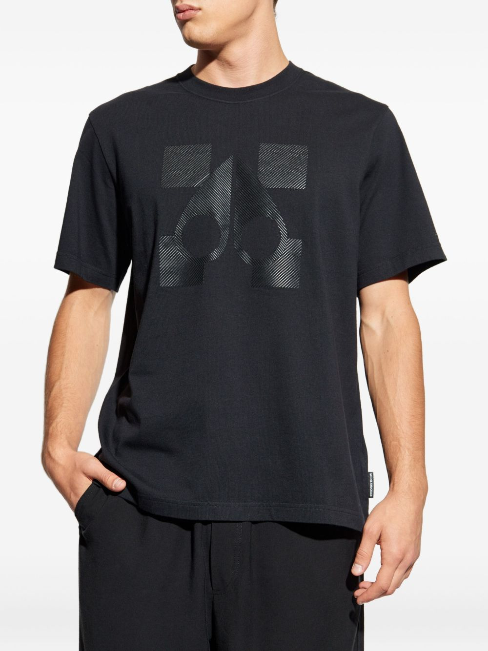 logo-plaque cotton T-shirt - 3