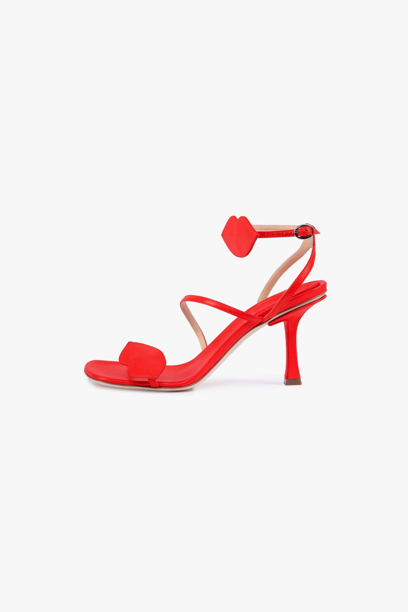 BETA KISS ROUND TOE SANDAL WITH LIP RED 1