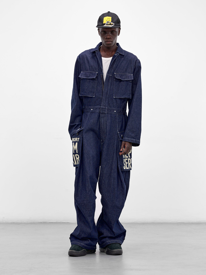 Kapital Indigo Denim Graphic Baggy Jumpsuit outlook
