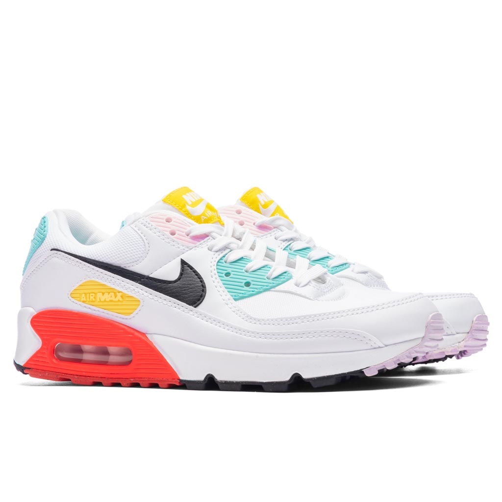 WOMEN'S AIR MAX 90 NN - WHITE/BLACK/PINK FOAM/BRIGHT CRIMSON - 2