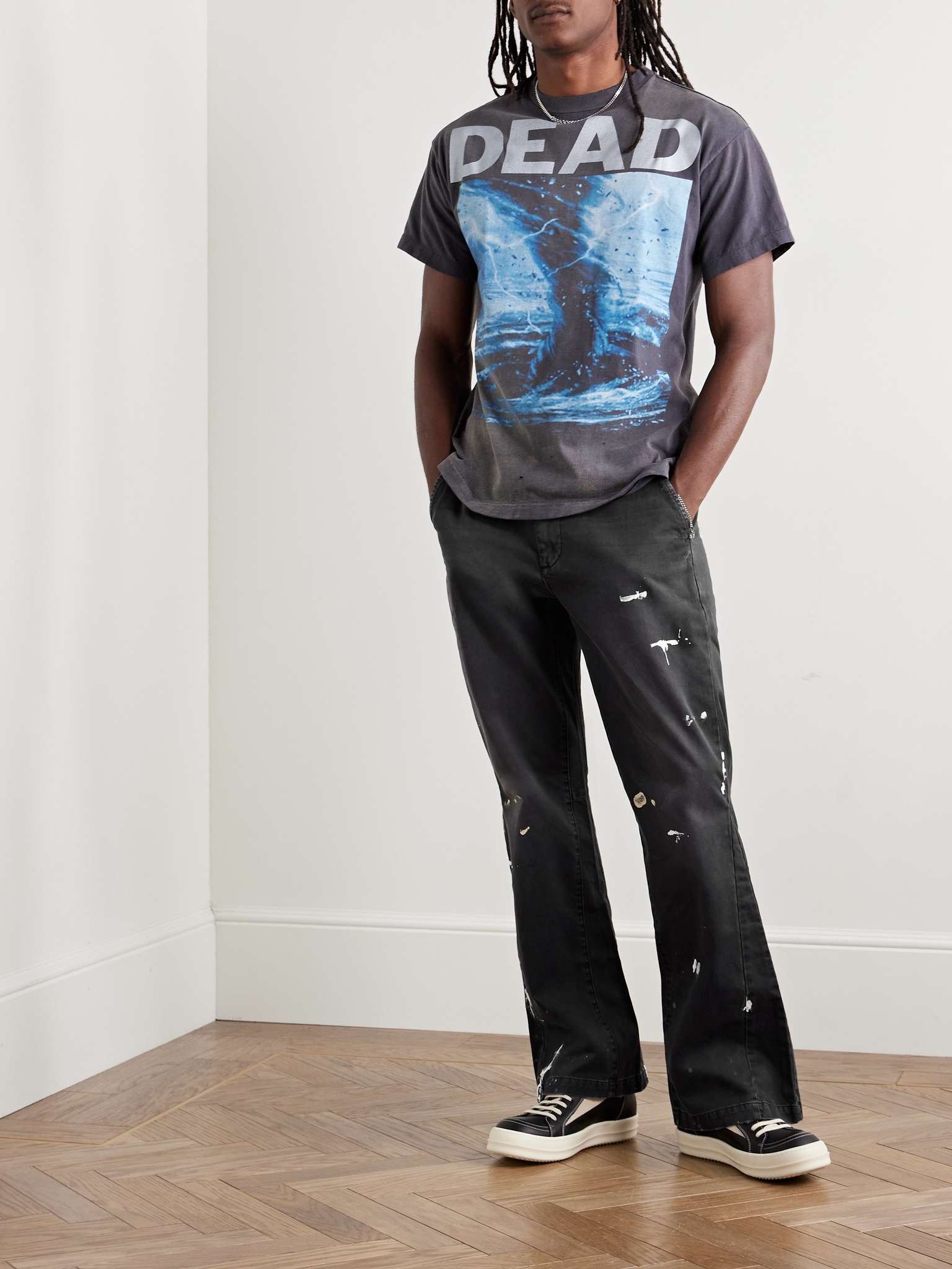 Slim-Fit Flared Paint-Splattered Jeans - 2