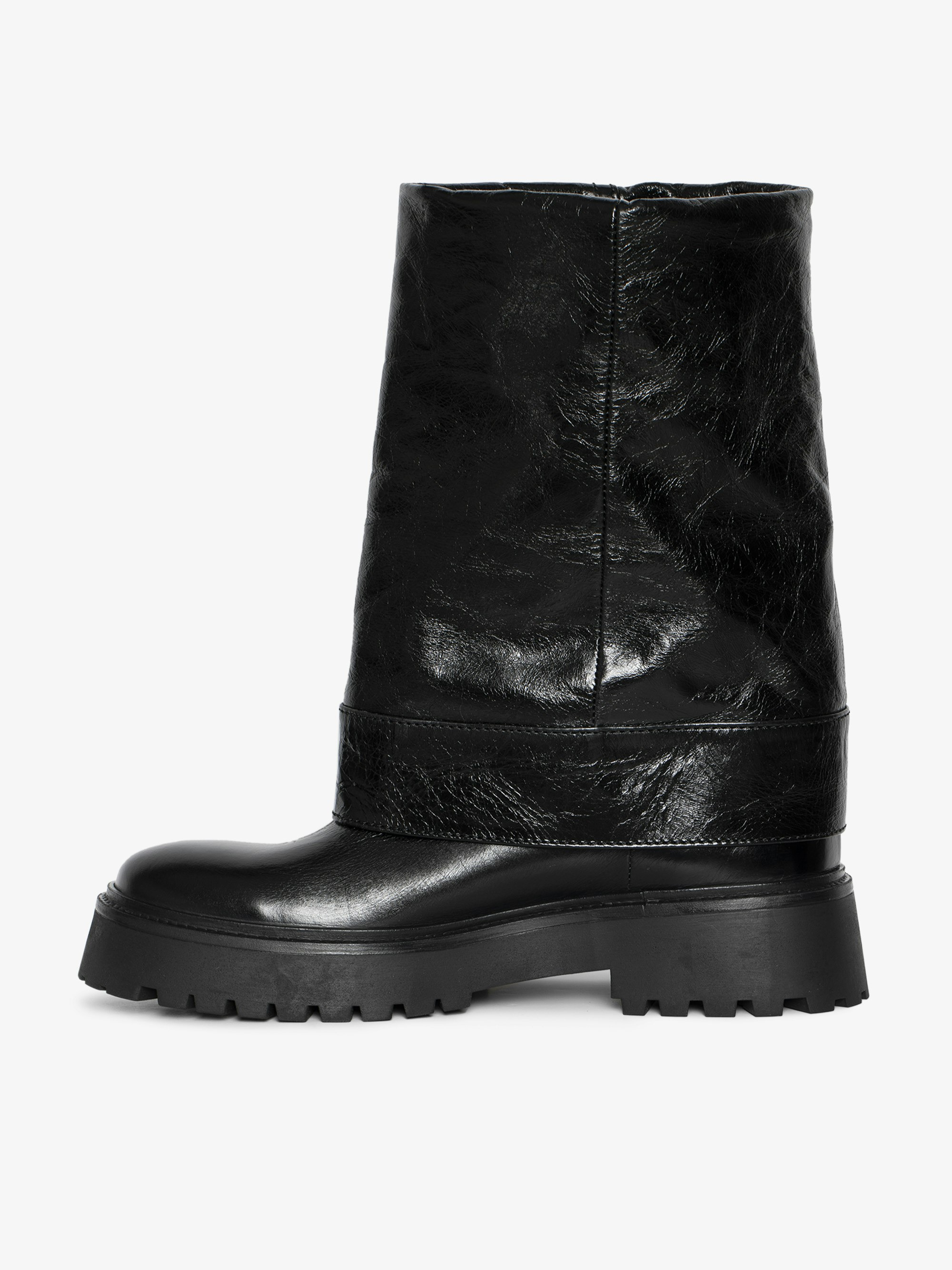 Angie Sleeve Vintage Patent Boots - 2