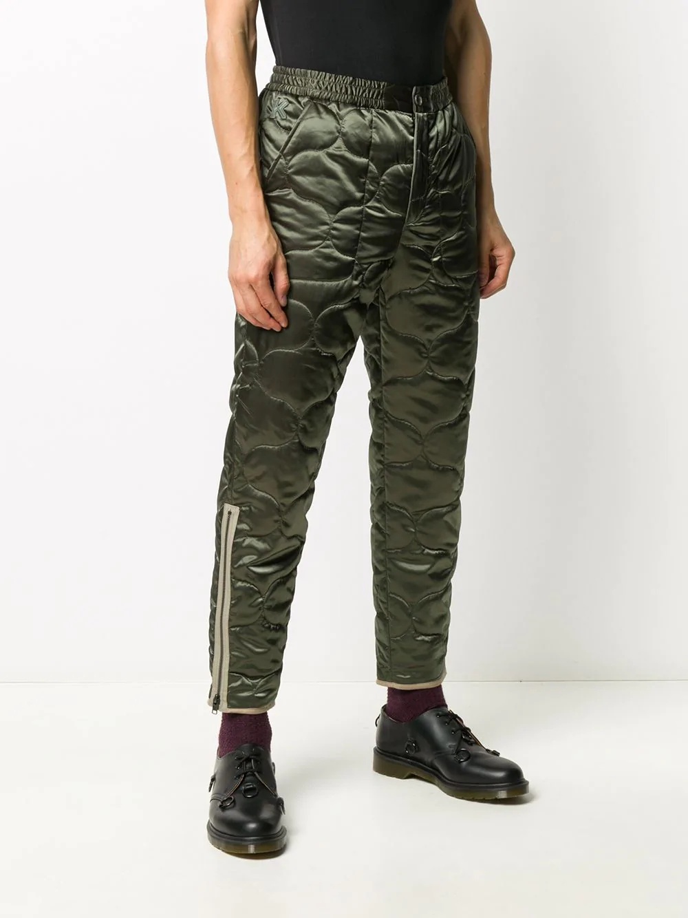 quilted track pants with zip - 3