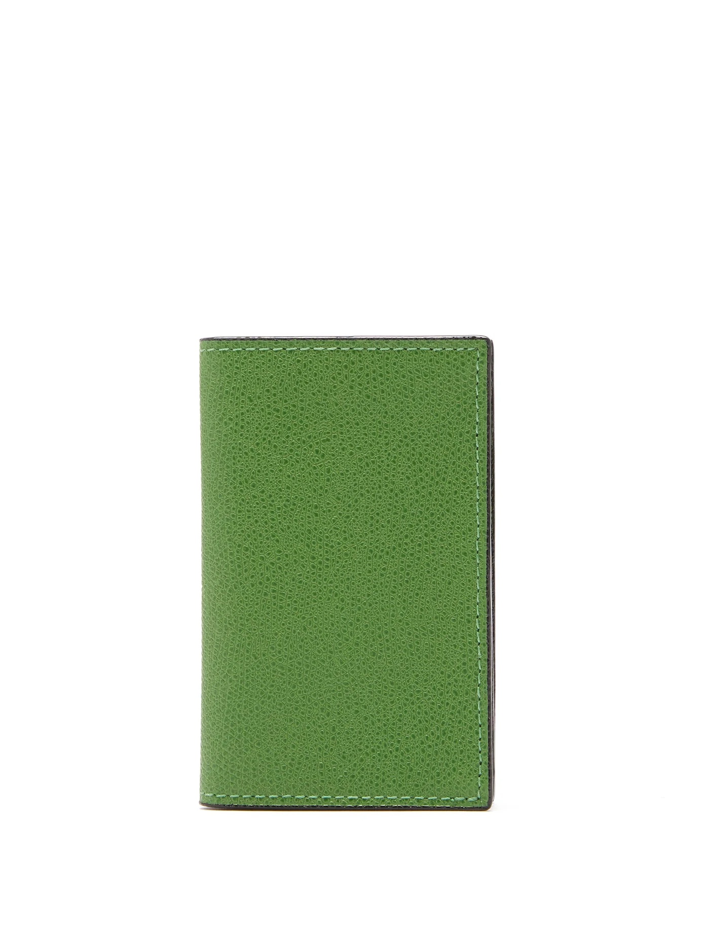 Compact bi-fold grained leather wallet - 1