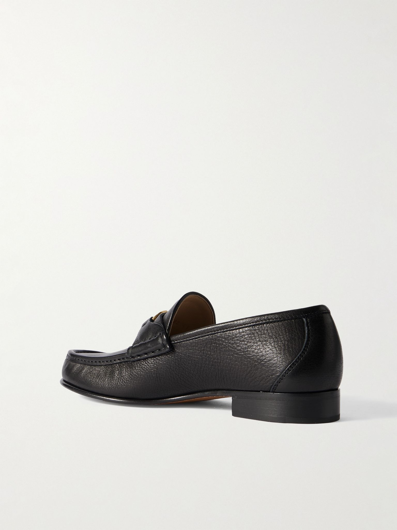 Logo-Embellished Full-Grain Leather Loafers Black - 4