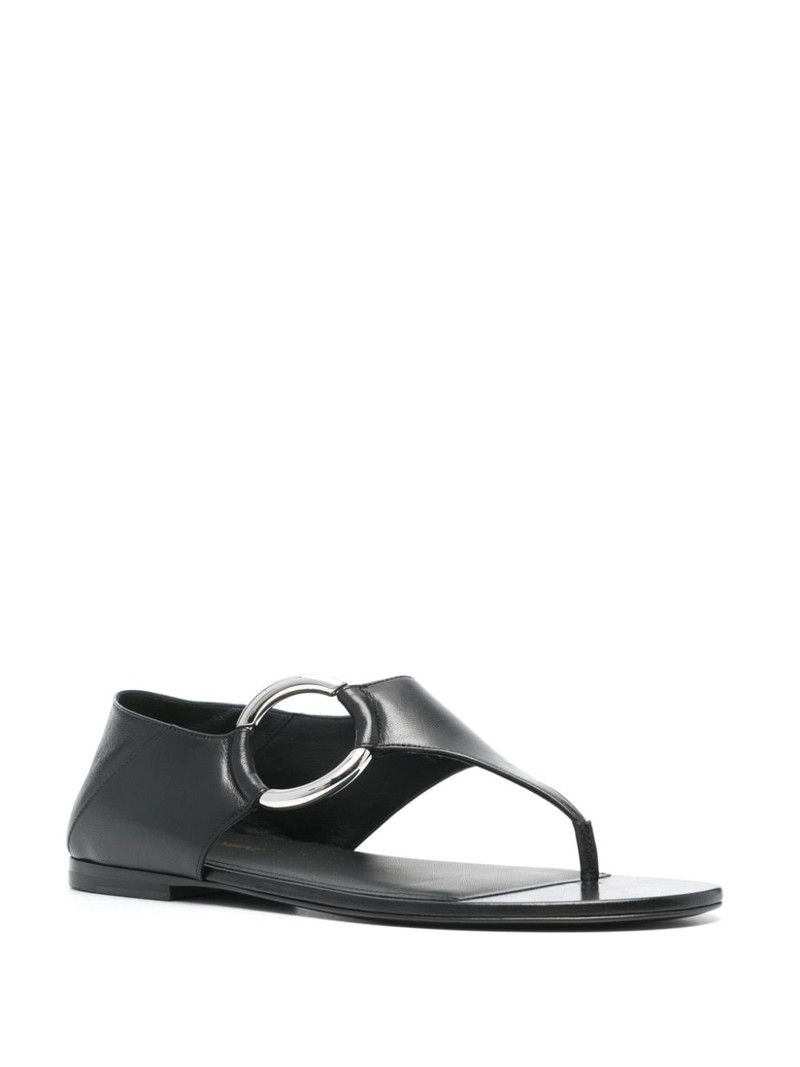 SAINT LAURENT ring leather flat sandals outlook