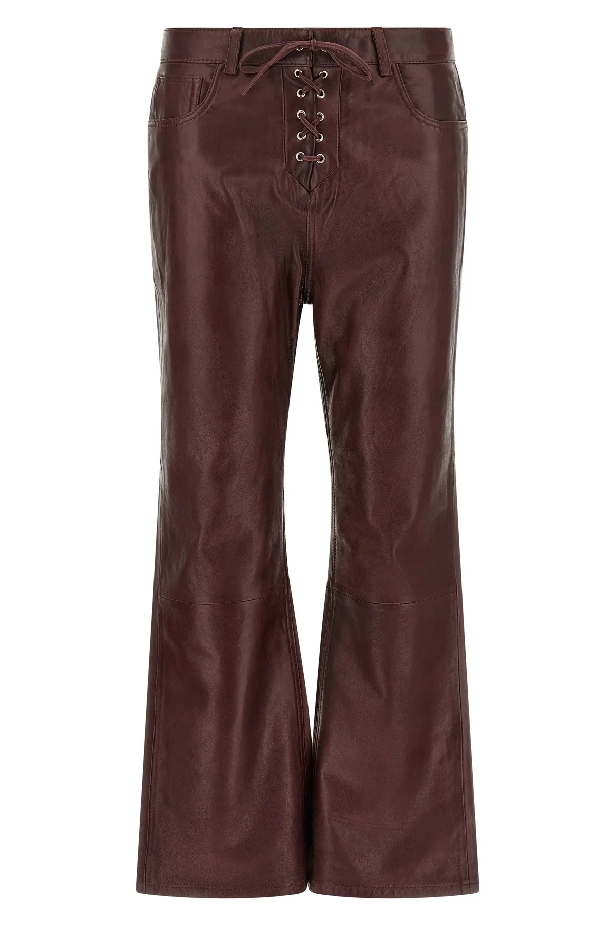 Flared Leather-Effect Pants - 1