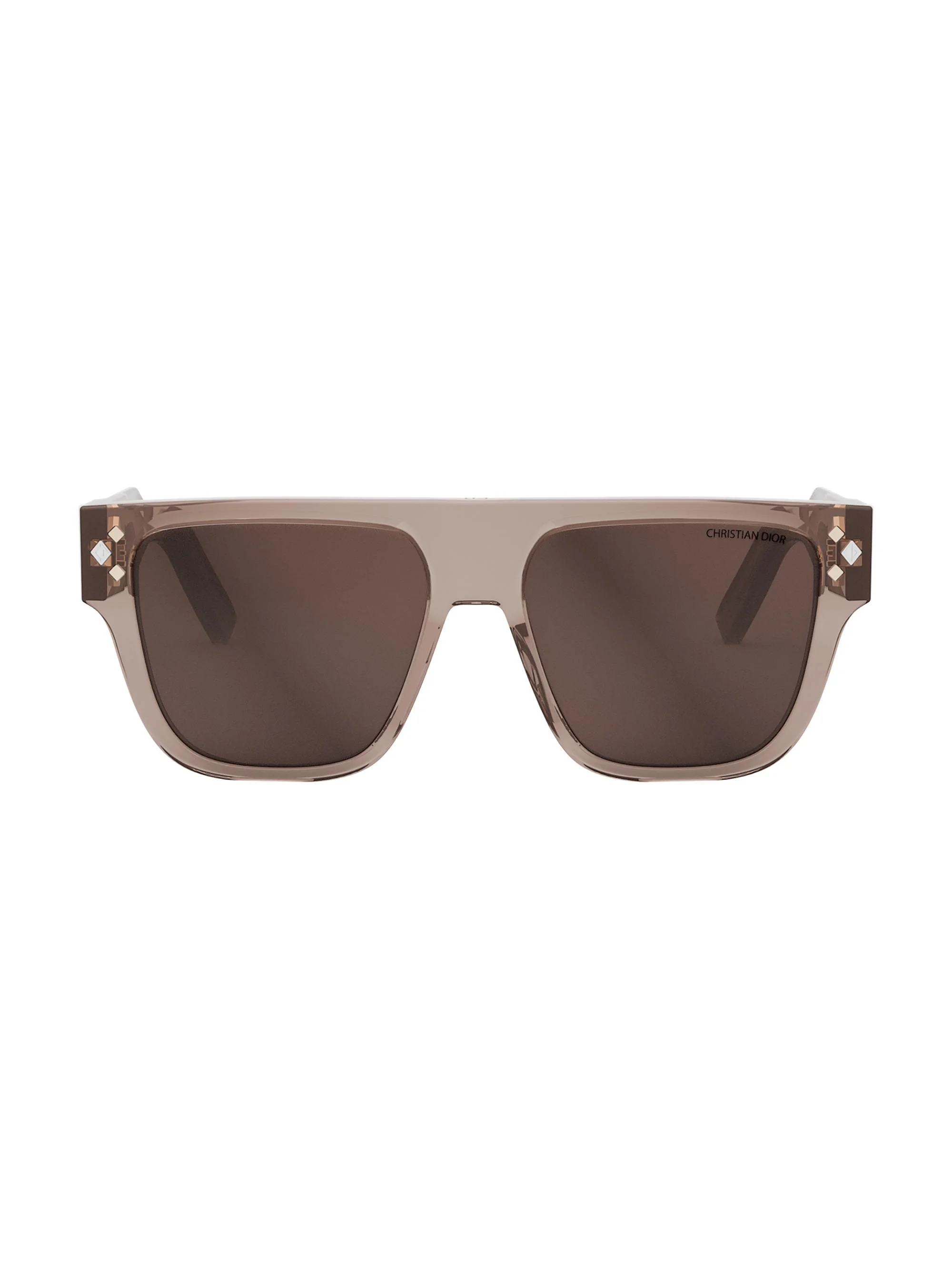 Men's CD Diamond S6I 55MM Square Sunglasses - Transparent Taupe Brown - 1