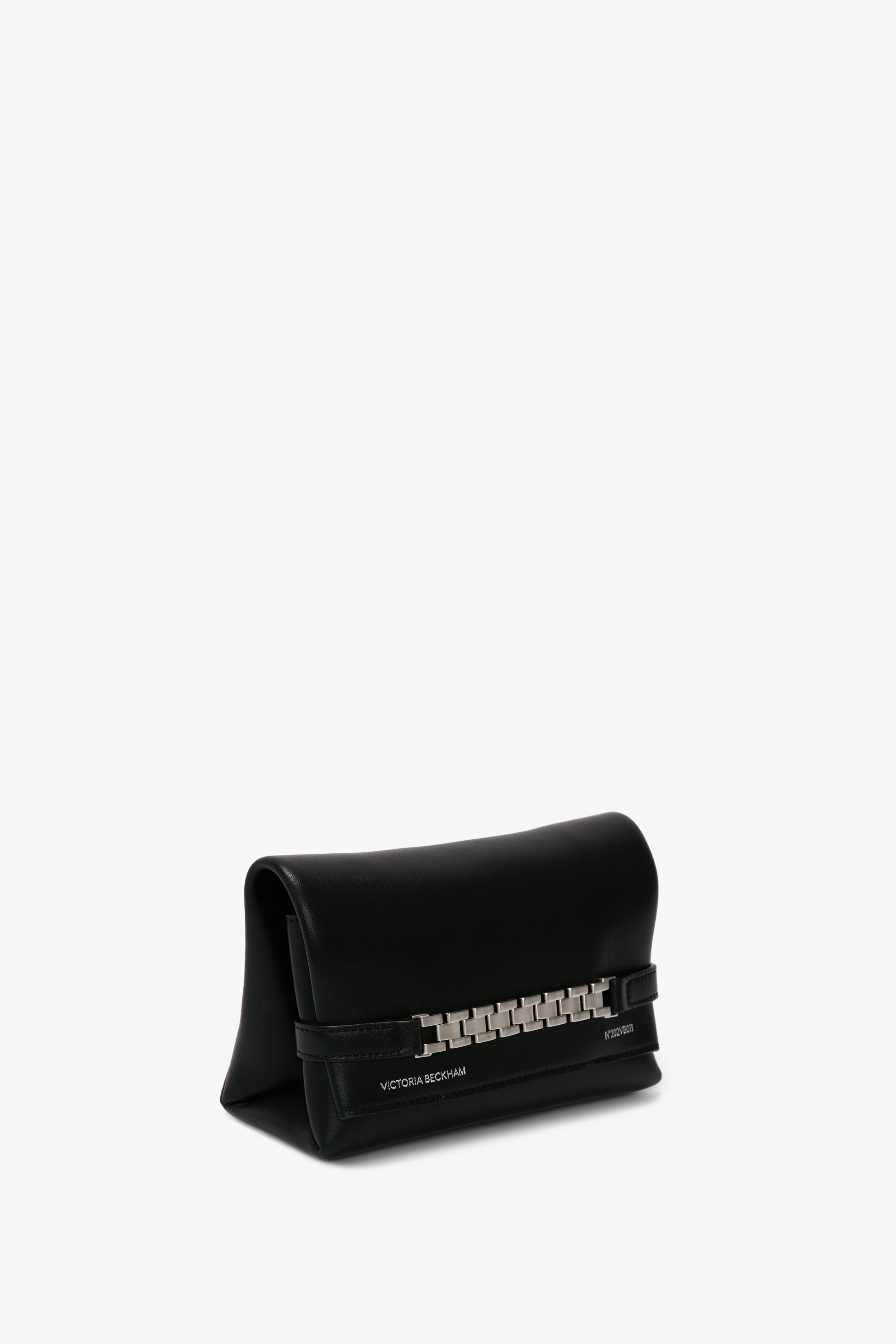 Mini Chain Pouch with Long Silver Chain In Black - 4