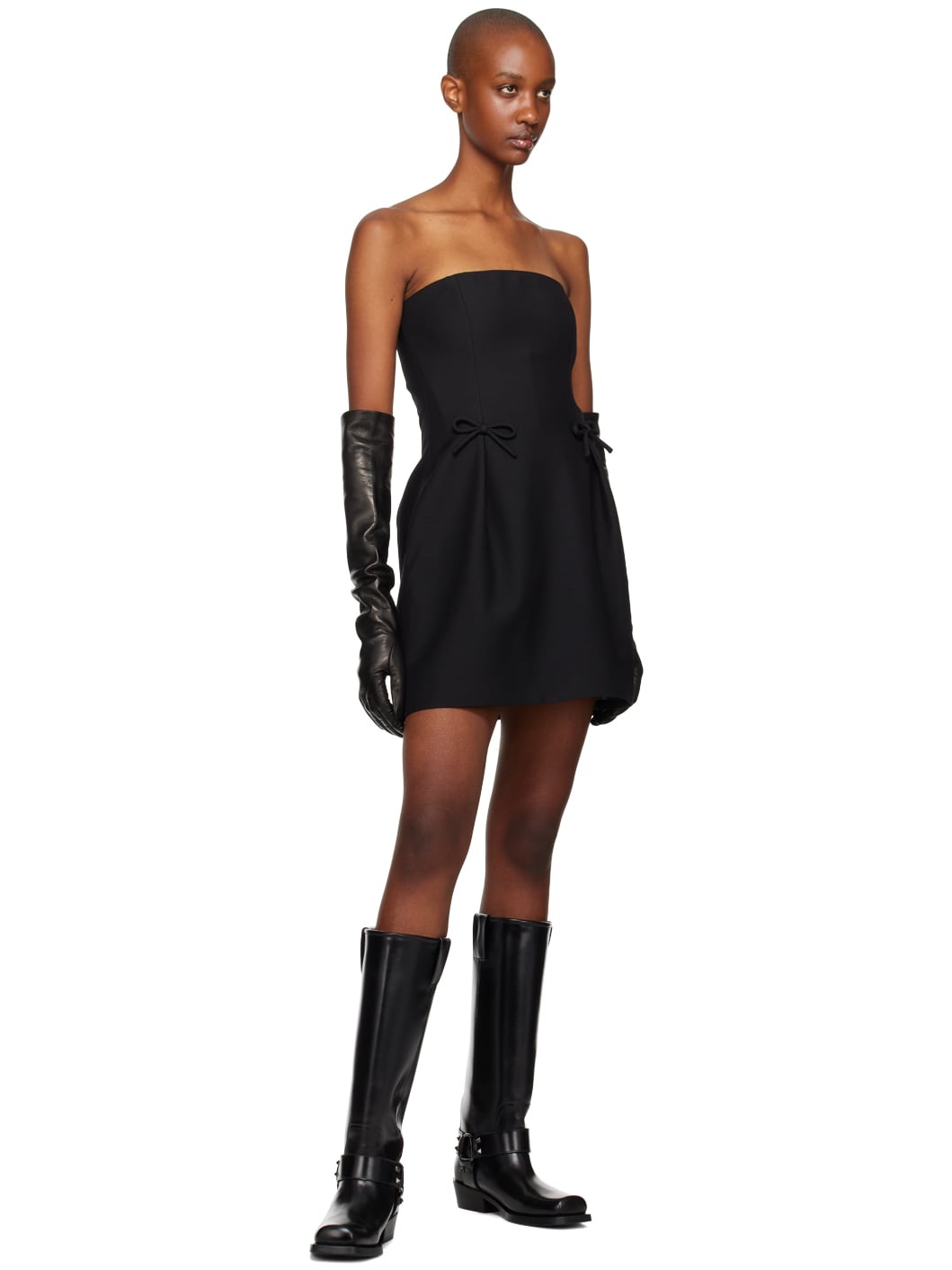 Black Rockstud Tall Biker Boots - 5