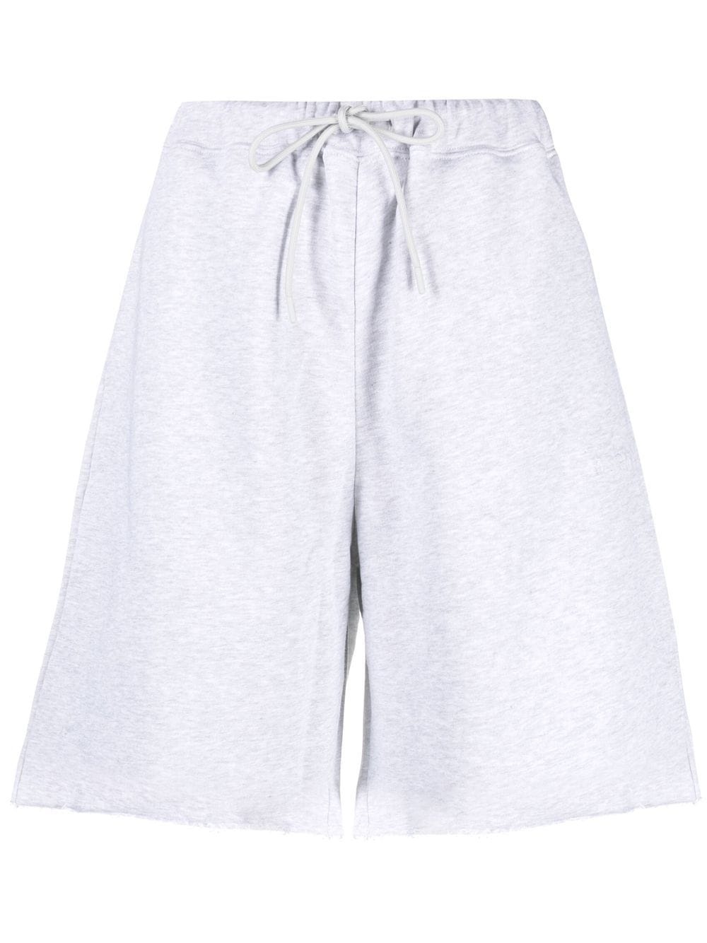 raw-hem jersey track shorts - 1