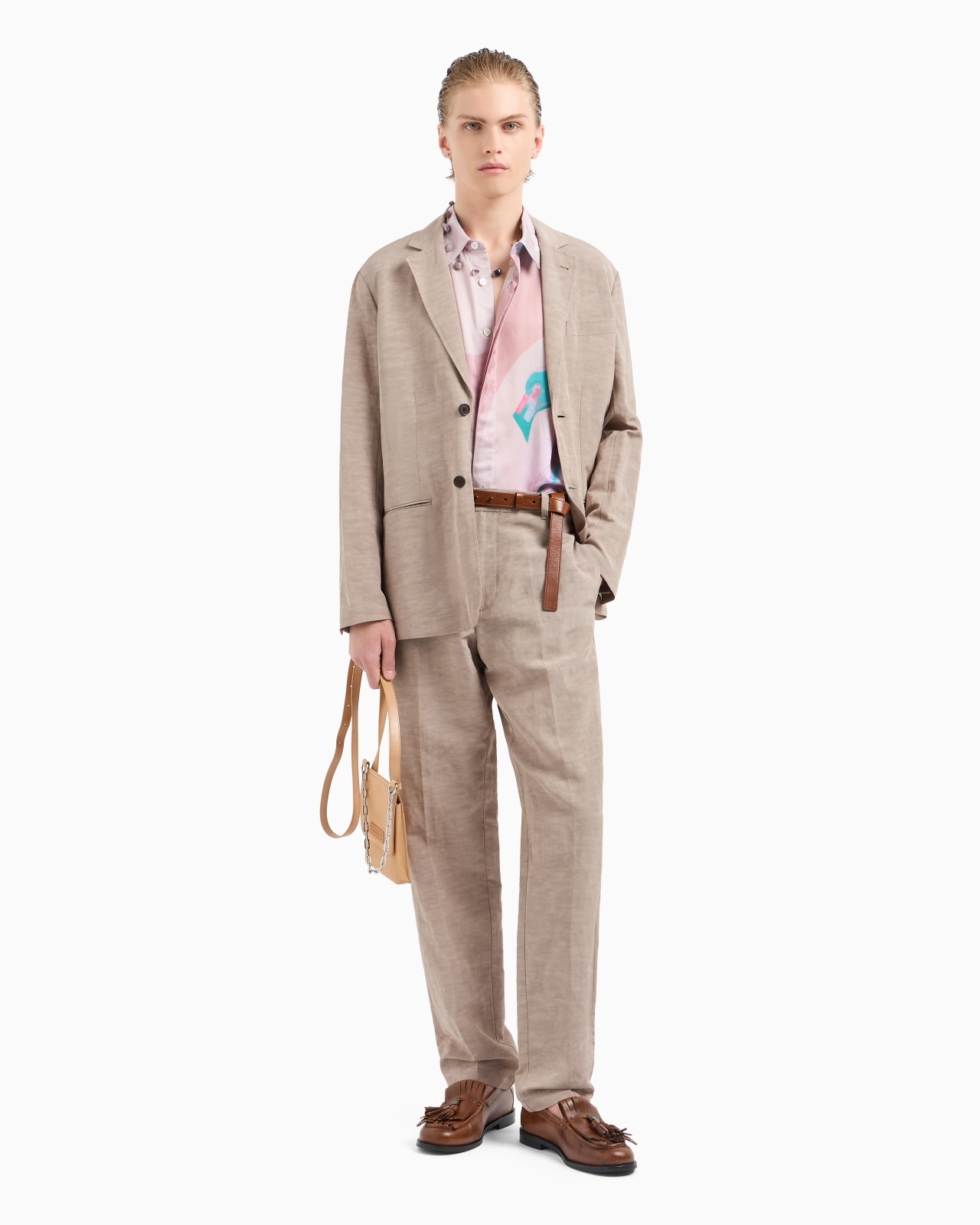 SINGLE-BREASTED LINEN-BLEND BLAZER - 2