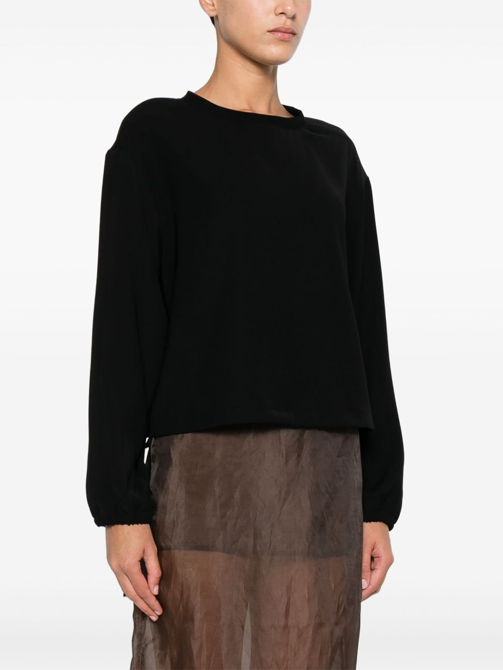 drawstring-hem sweatshirt - 3