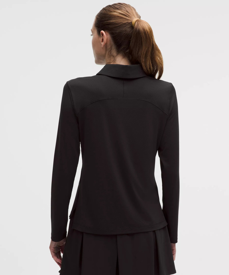 Quick-Dry Long-Sleeve Polo Shirt *Straight Hem 3