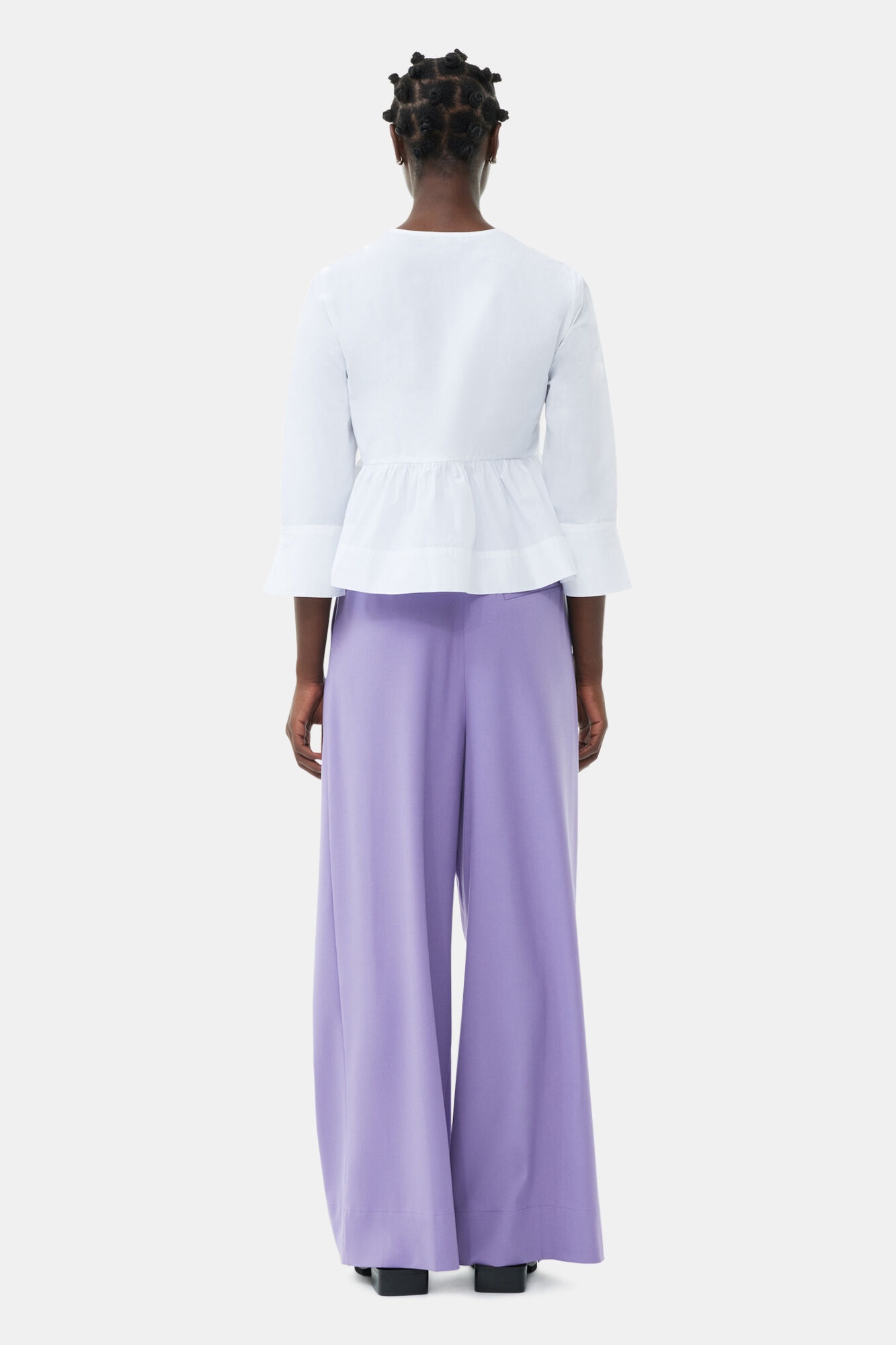 PURPLE LIGHT HIGH WAIST FLARED LEG PANTS - 5
