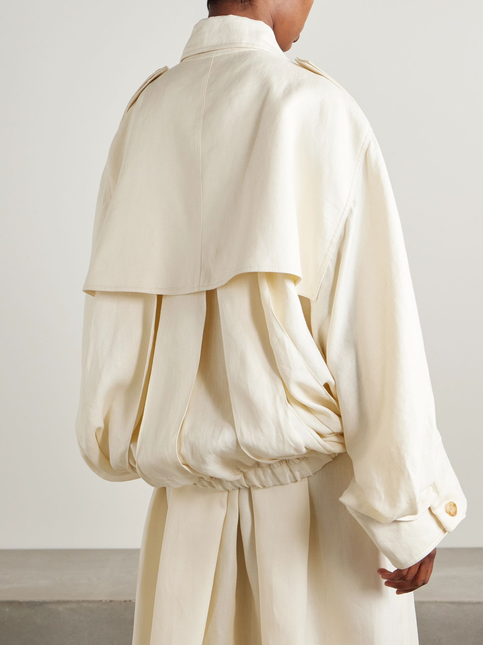 Hunt oversized linen jacket Ivory - 4