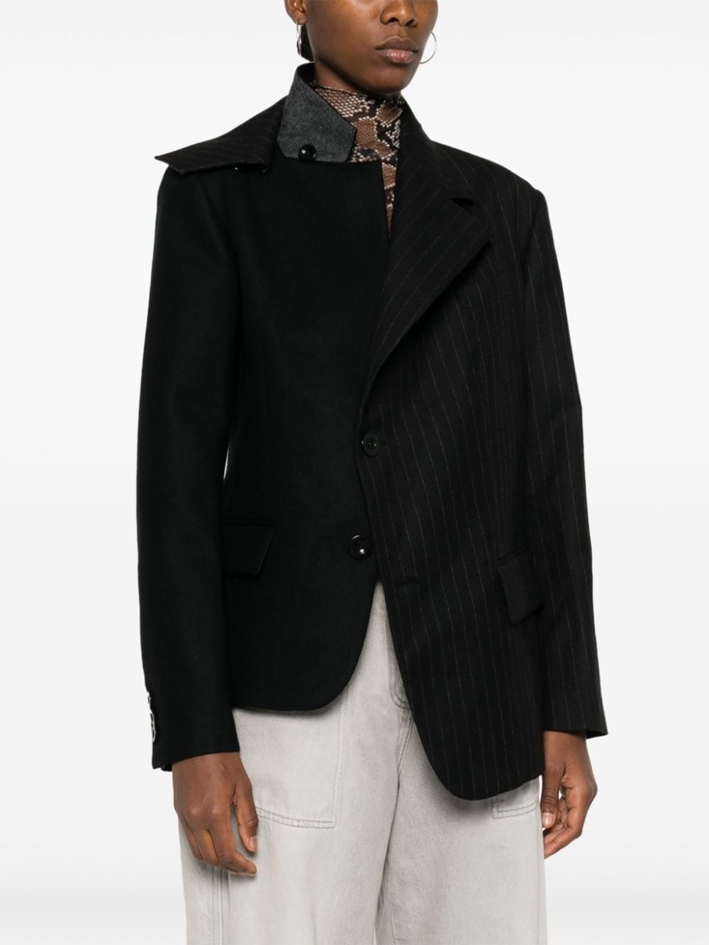 asymmetric wool blazer - 3