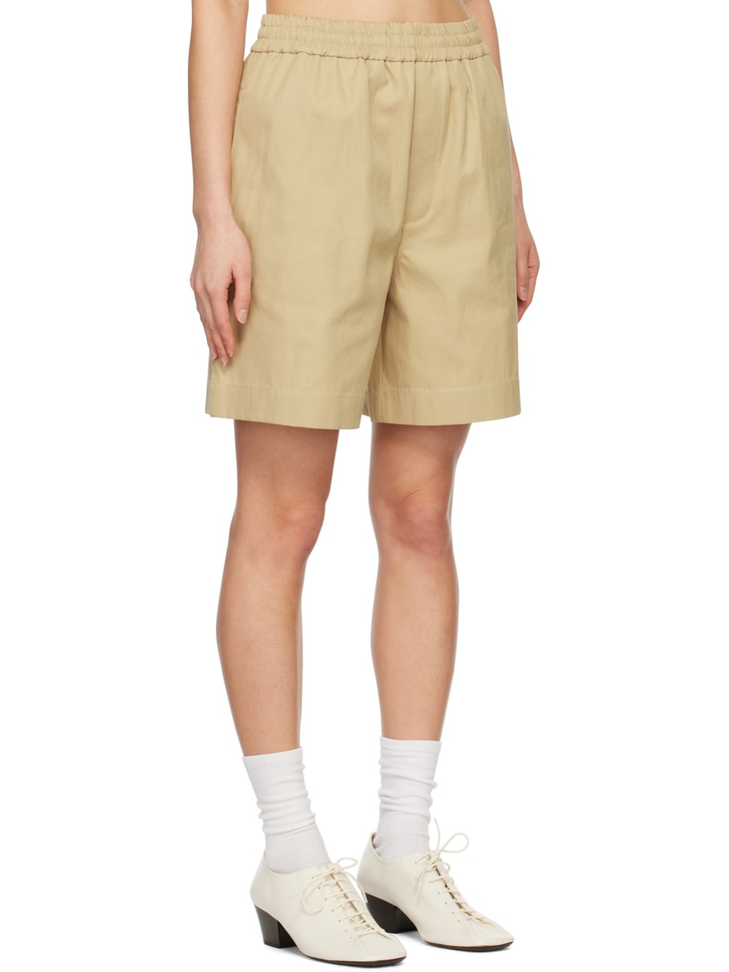 Beige Half Band Shorts - 2