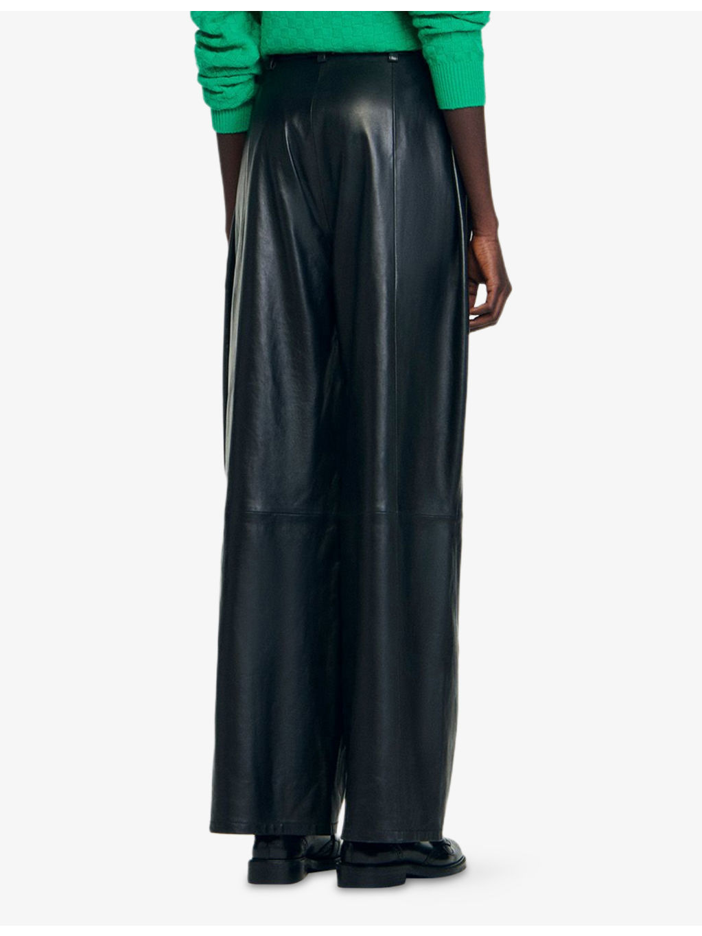 Wide-Leg High-Rise Leather Trousers - 4