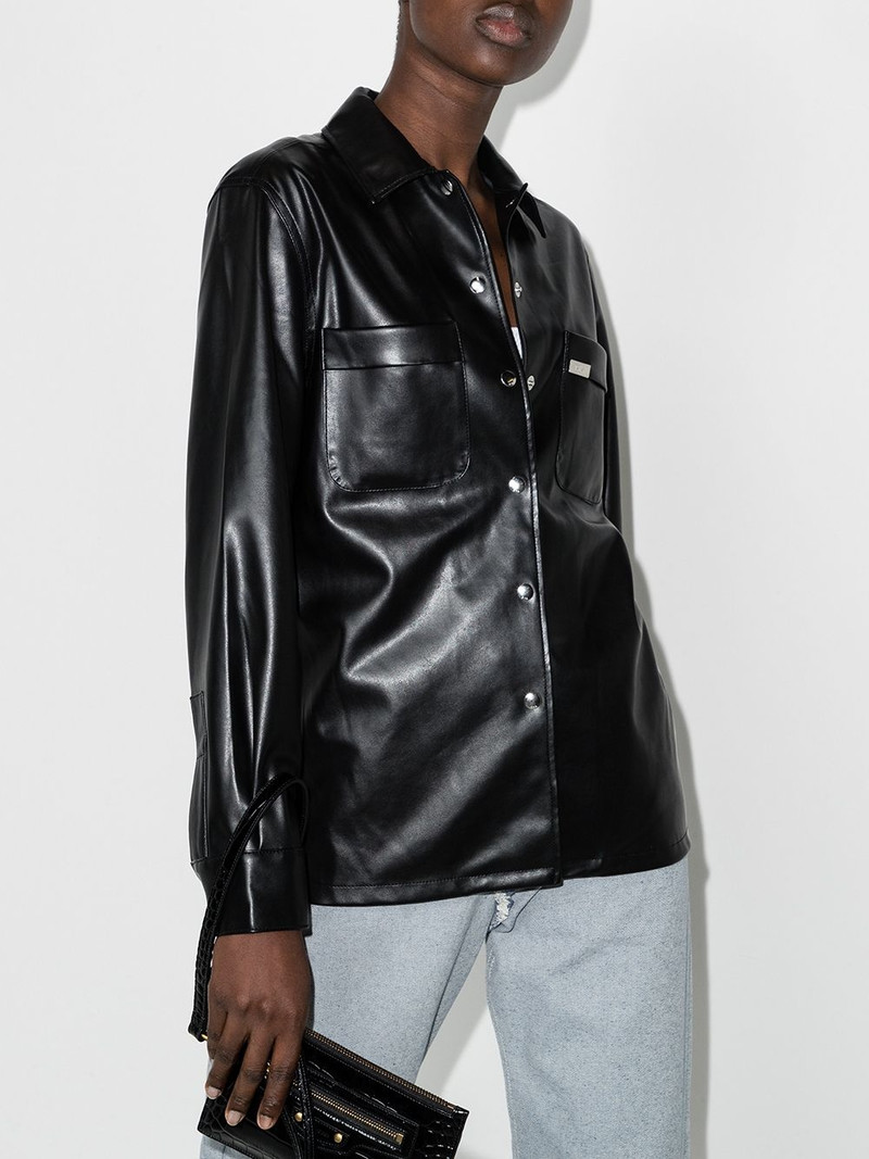 RTA Barry faux-leather shirt outlook