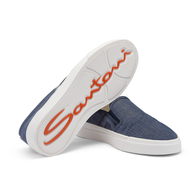 Men's blue suede slip-on sneaker 4