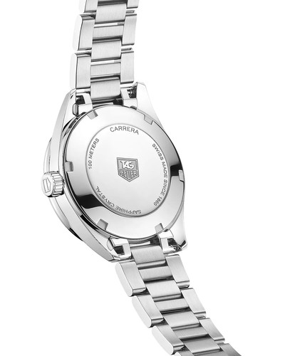 TAG Heuer Carrera Stainless Steel and White Mother of Pearl Dial Watch with Diamond Bezel Case, 32mm outlook