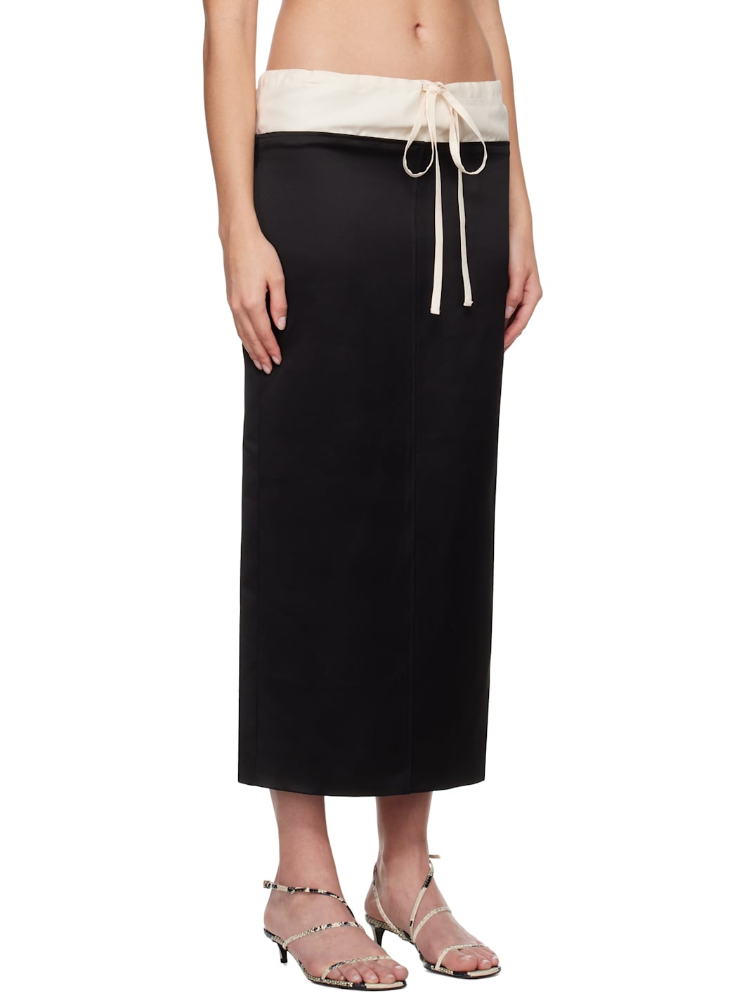Black & Off-White Chet Midi Skirt - 2