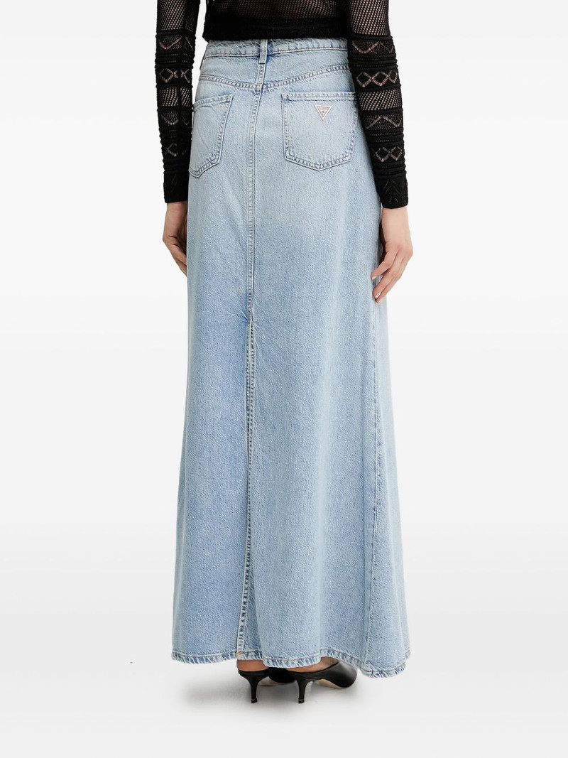 denim flare long high-waisted skirt 3
