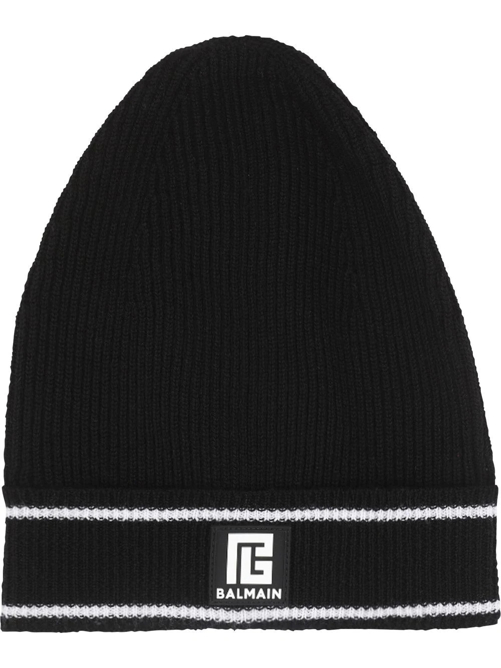 logo-patch wool beanie - 1