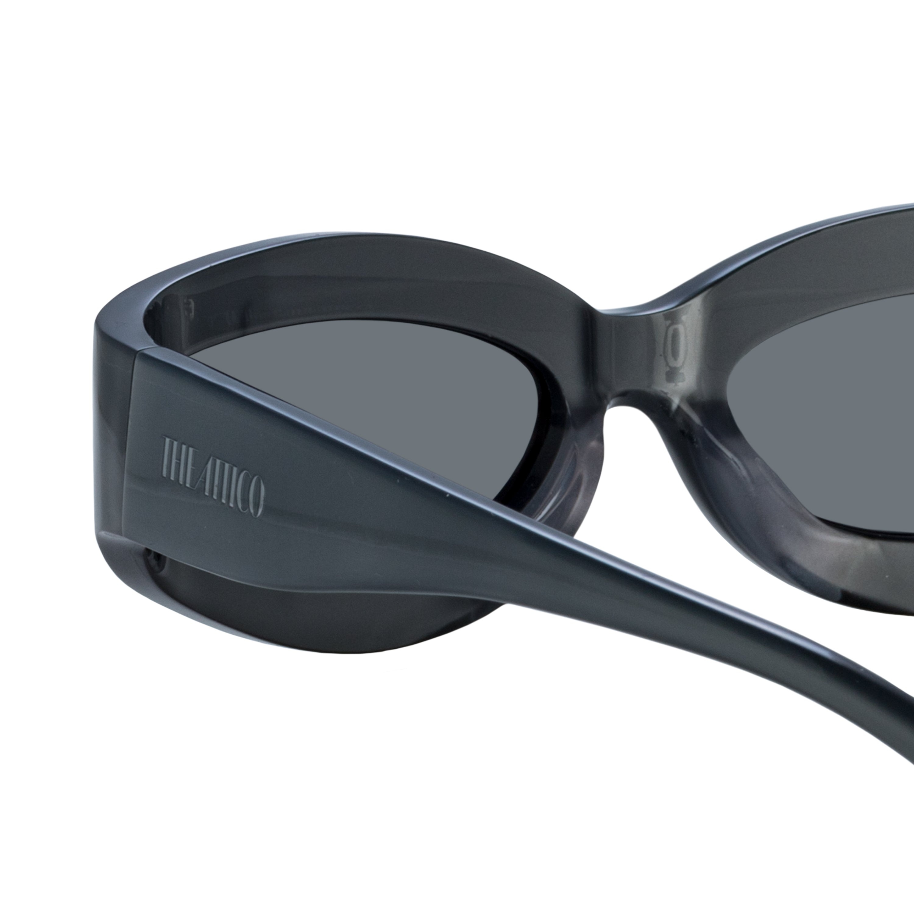 Agnes Wrap Sunglasses in Silver - 5