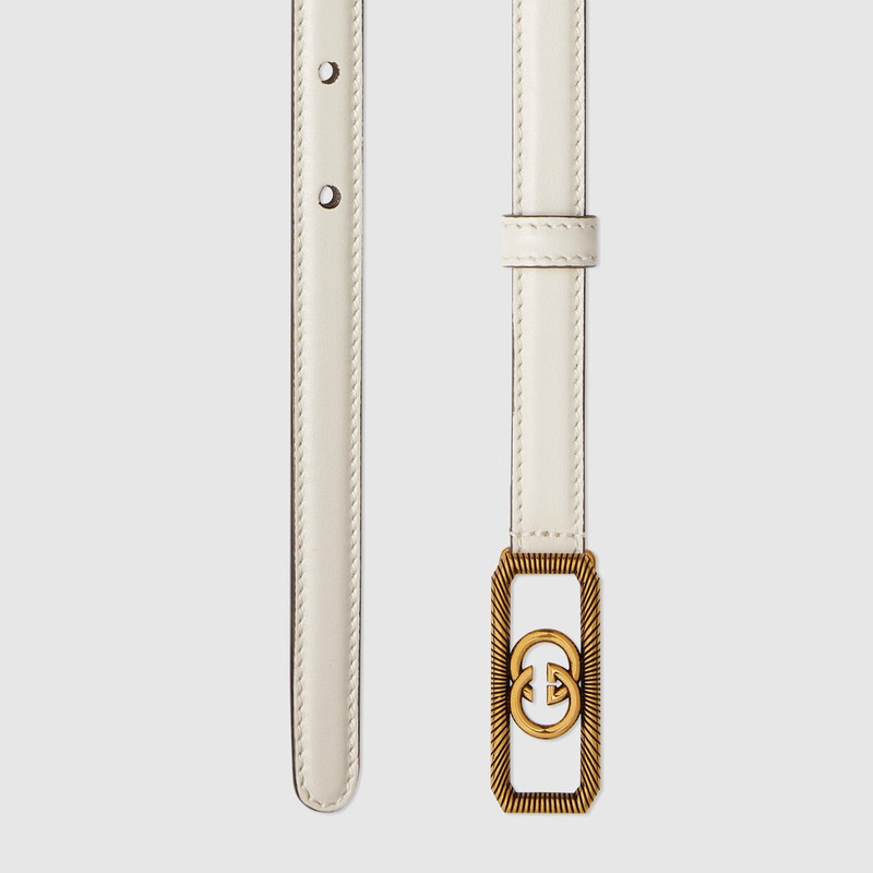 GUCCI Thin belt with Interlocking G buckle outlook