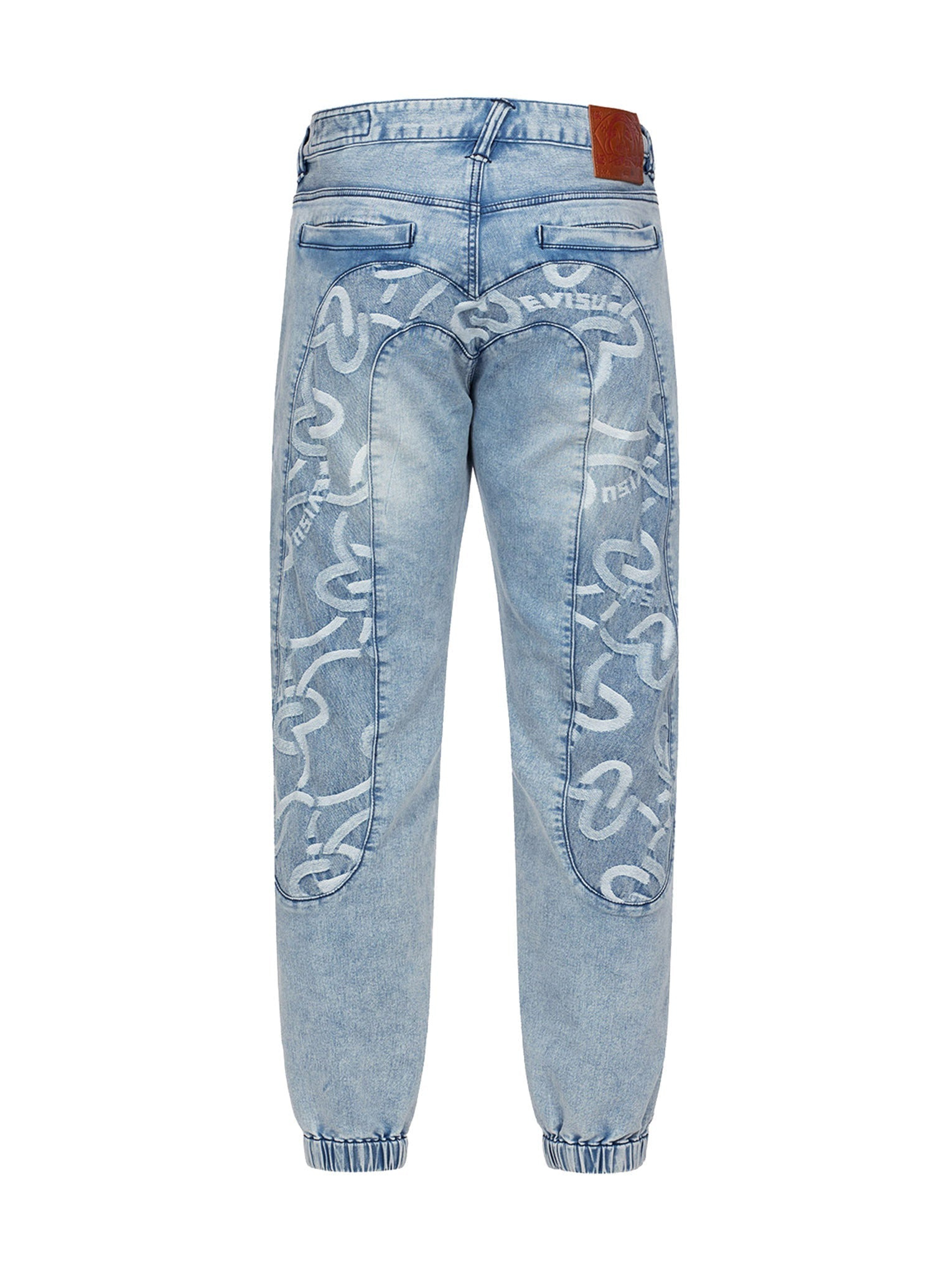 ALLOVER SEAGULL JACQUARD INSERTED DAICOCK REGULAR FIT DENIM JOGGERS - 13
