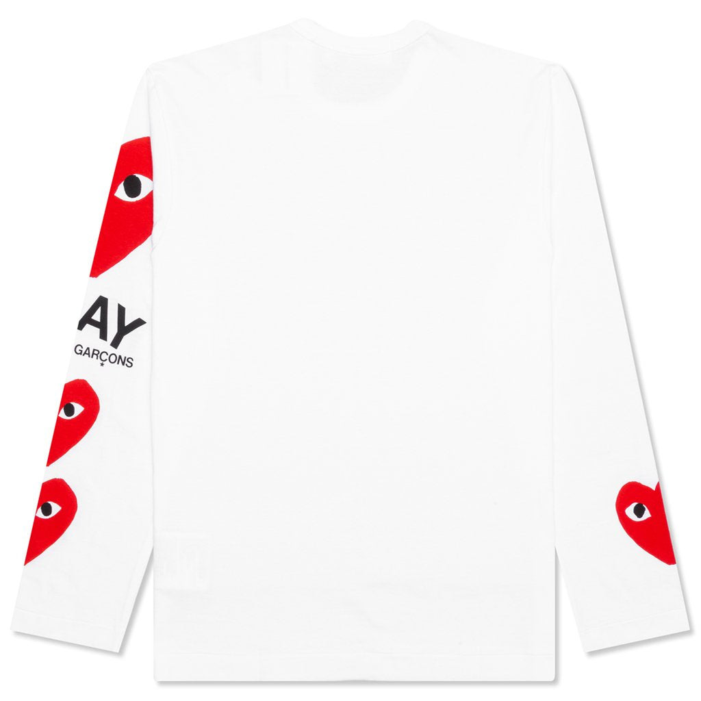COMME DES GARCONS PLAY PRINTED SLEEVE L/S - WHITE - 2